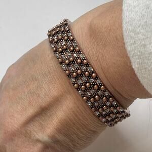 bronze bangle bracelets set of five 5 costume jewelry trendy versatile boho